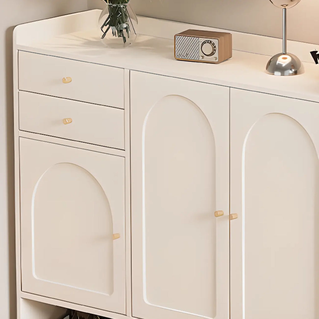 Meuble à chaussures minimaliste et polyvalent en bois blanc, réglable