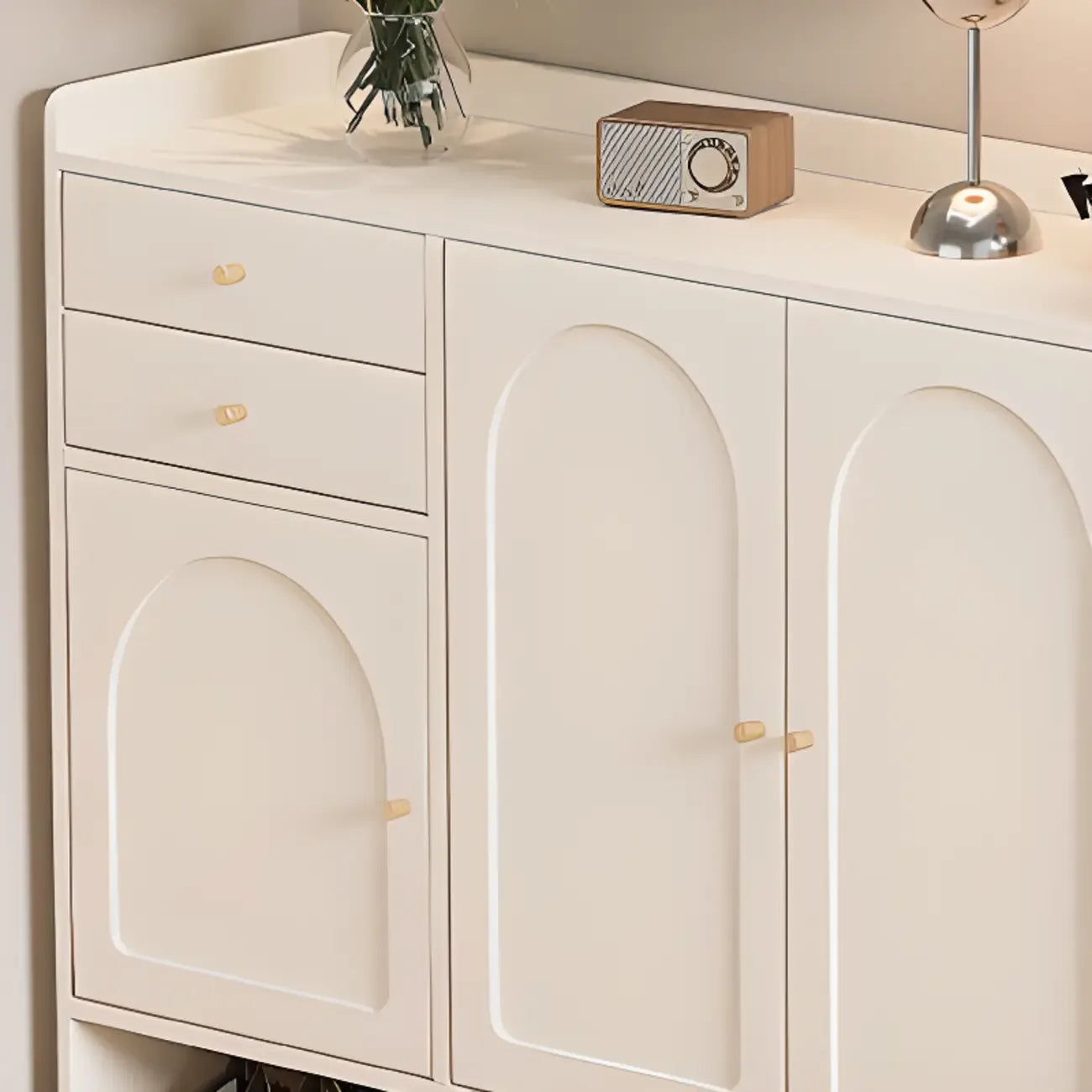 Meuble à chaussures minimaliste et polyvalent en bois blanc, réglable