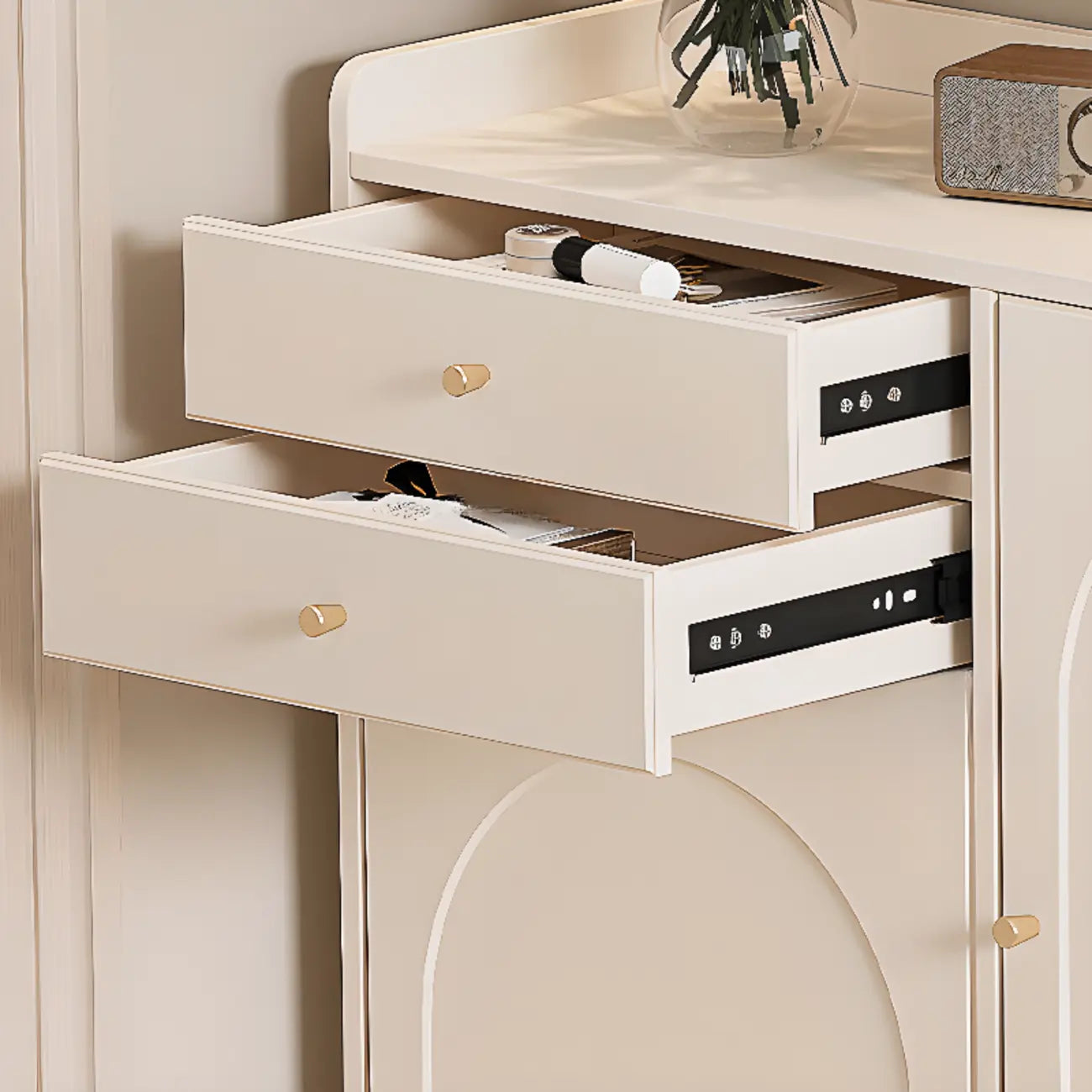 Meuble à chaussures minimaliste et polyvalent en bois blanc, réglable