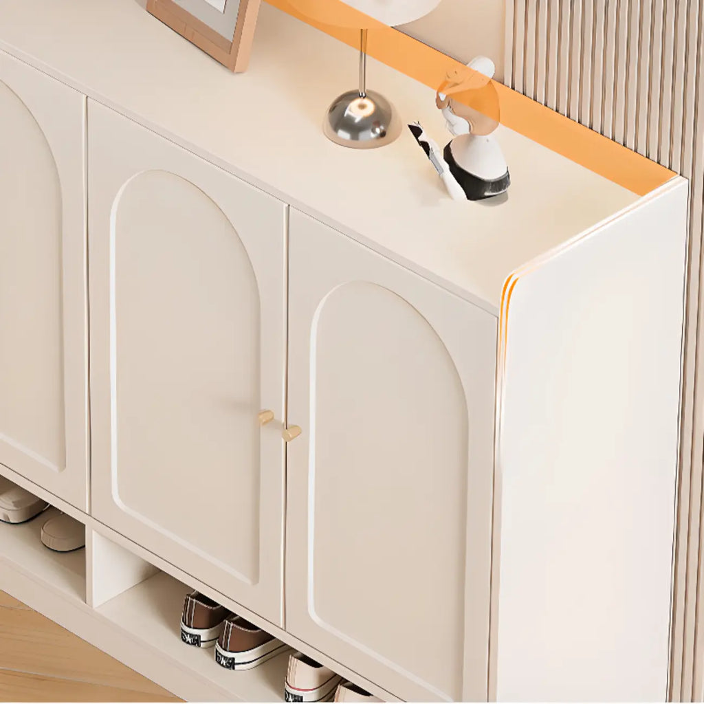 Meuble à chaussures minimaliste et polyvalent en bois blanc, réglable