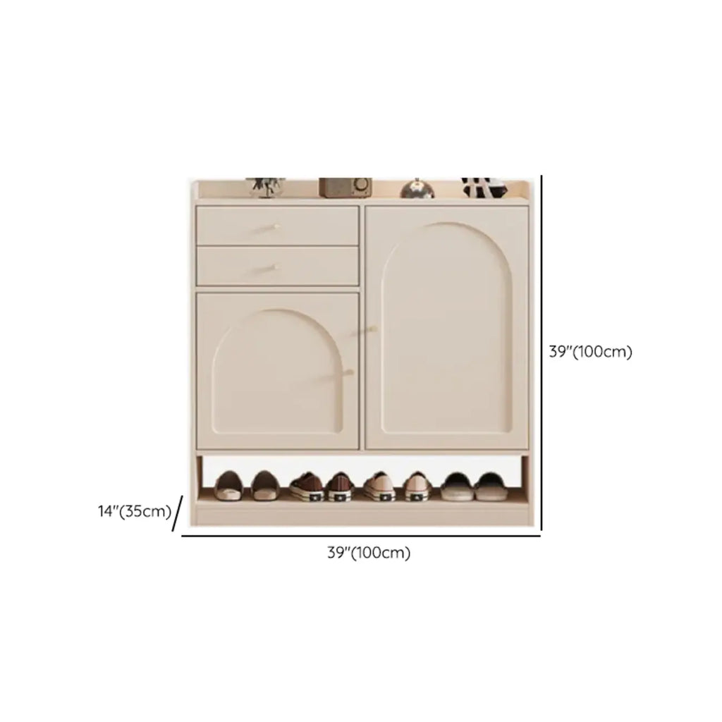 Meuble à chaussures minimaliste et polyvalent en bois blanc, réglable