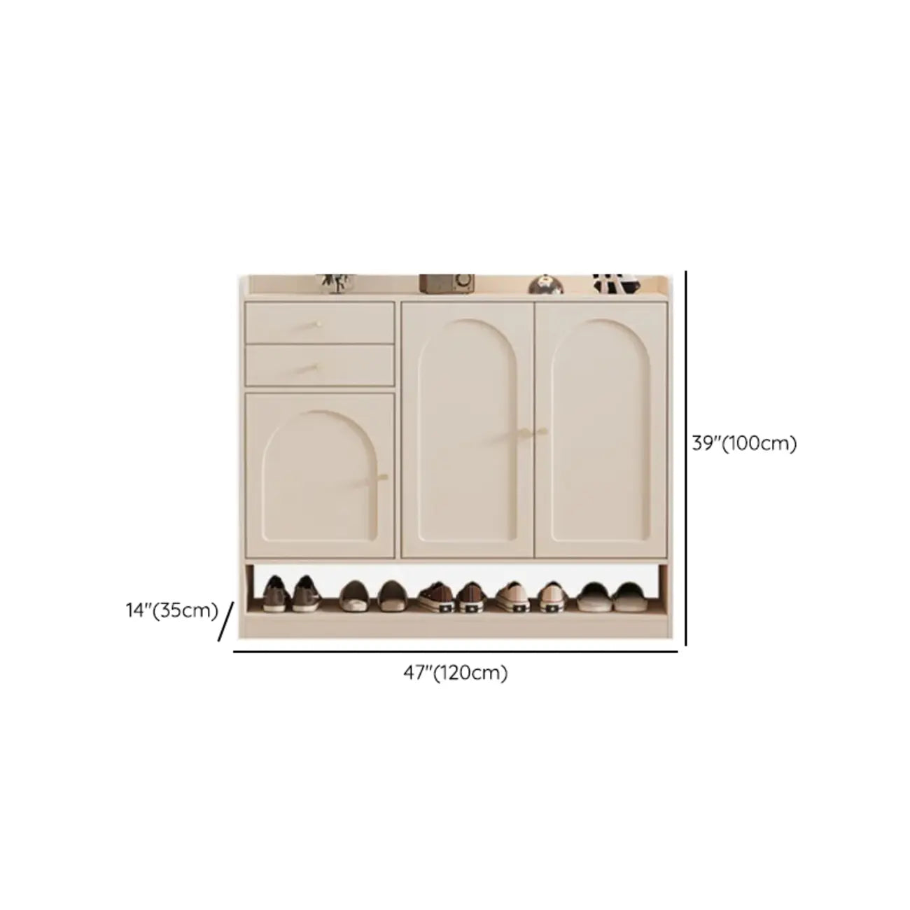 Meuble à chaussures minimaliste et polyvalent en bois blanc, réglable