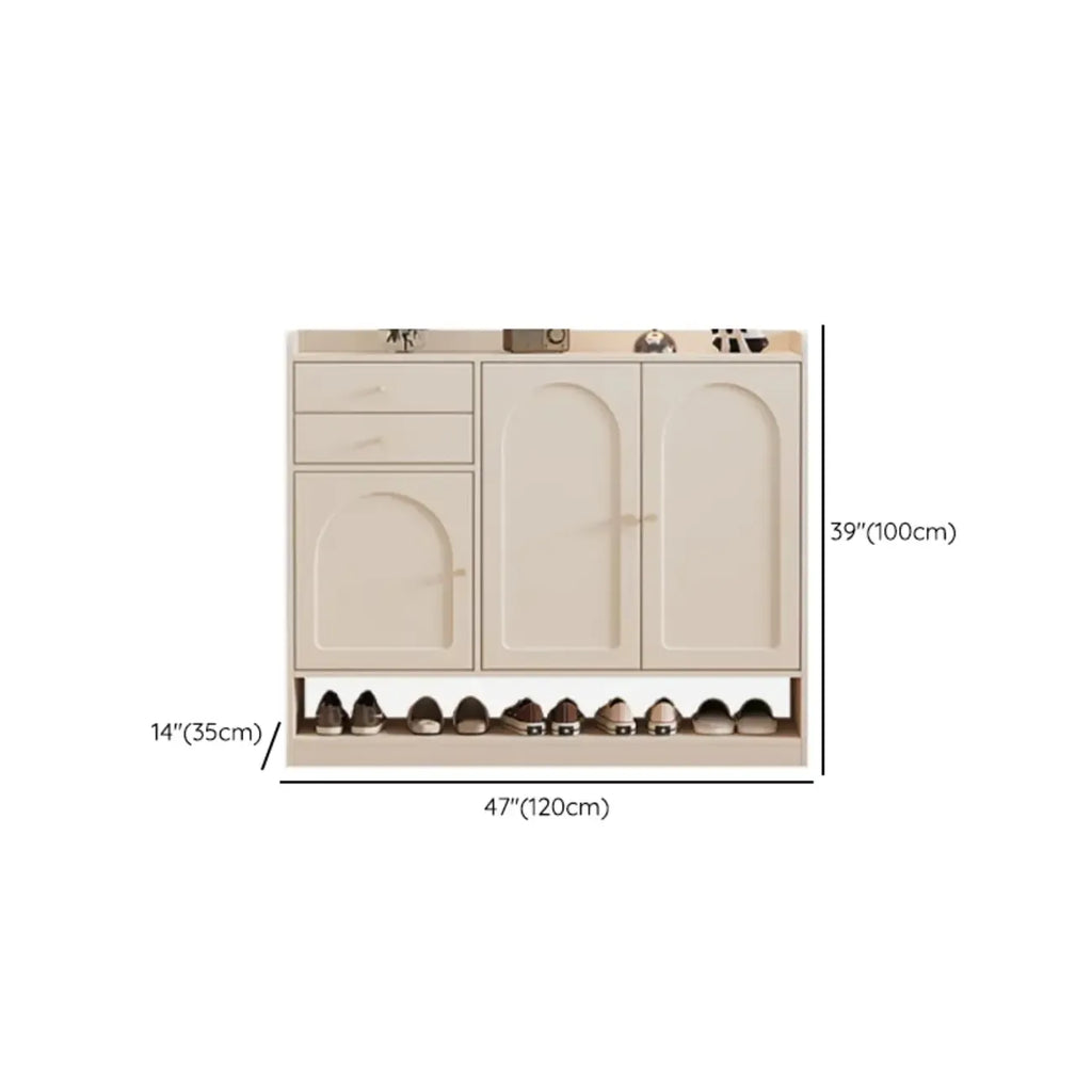 Meuble à chaussures minimaliste et polyvalent en bois blanc, réglable