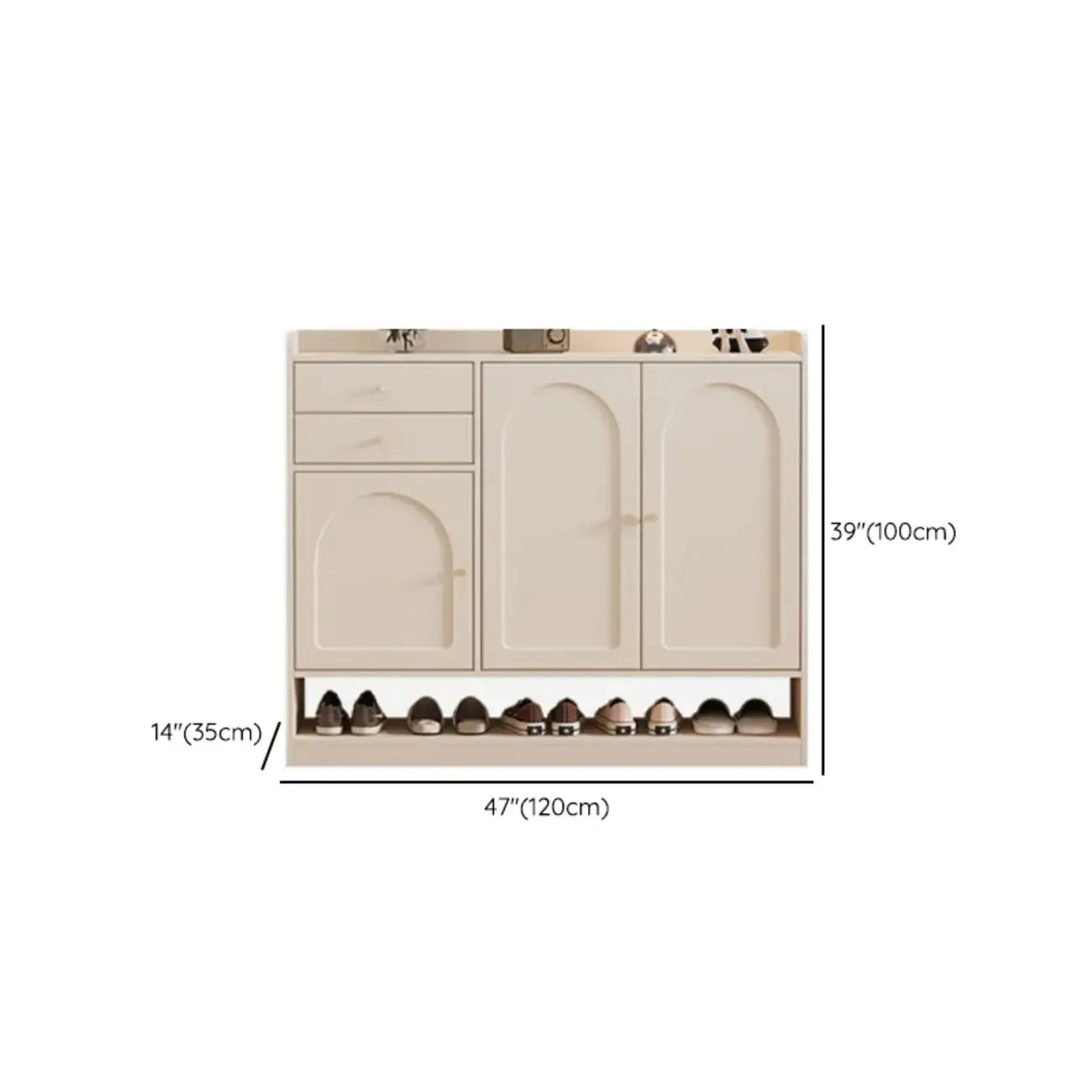 Meuble à chaussures minimaliste et polyvalent en bois blanc, réglable