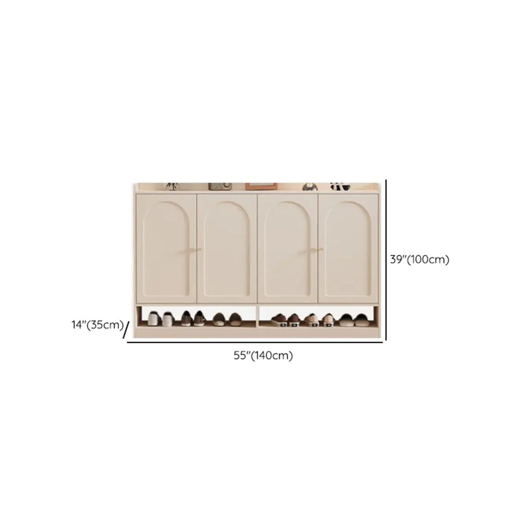 Meuble à chaussures minimaliste et polyvalent en bois blanc, réglable