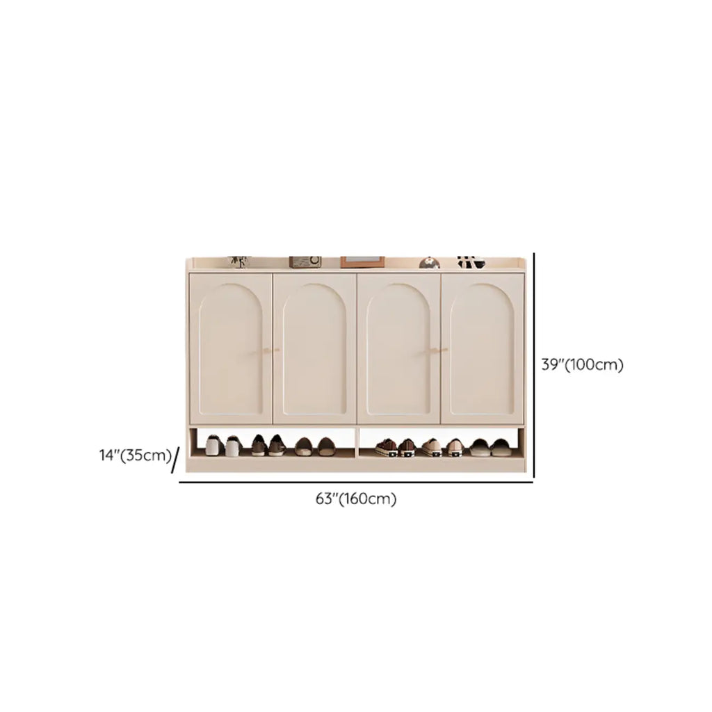 Meuble à chaussures minimaliste et polyvalent en bois blanc, réglable