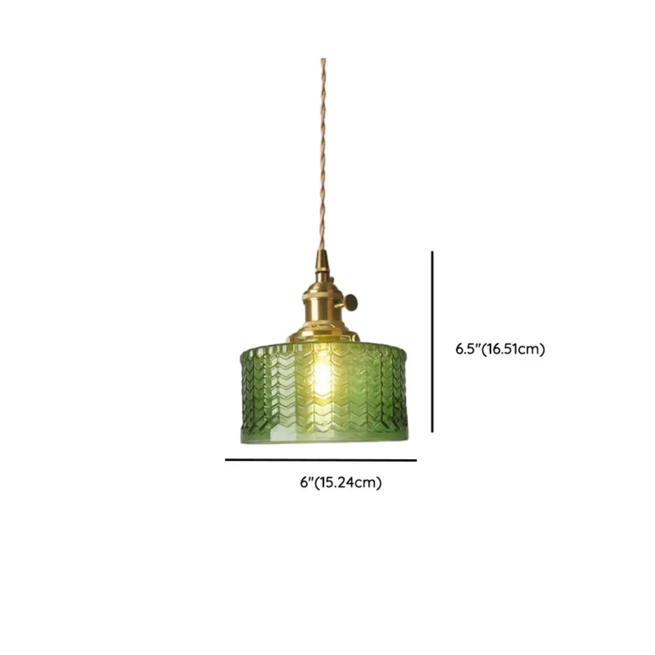 Mini suspension vintage en verre vert en forme de fleur, réglable.