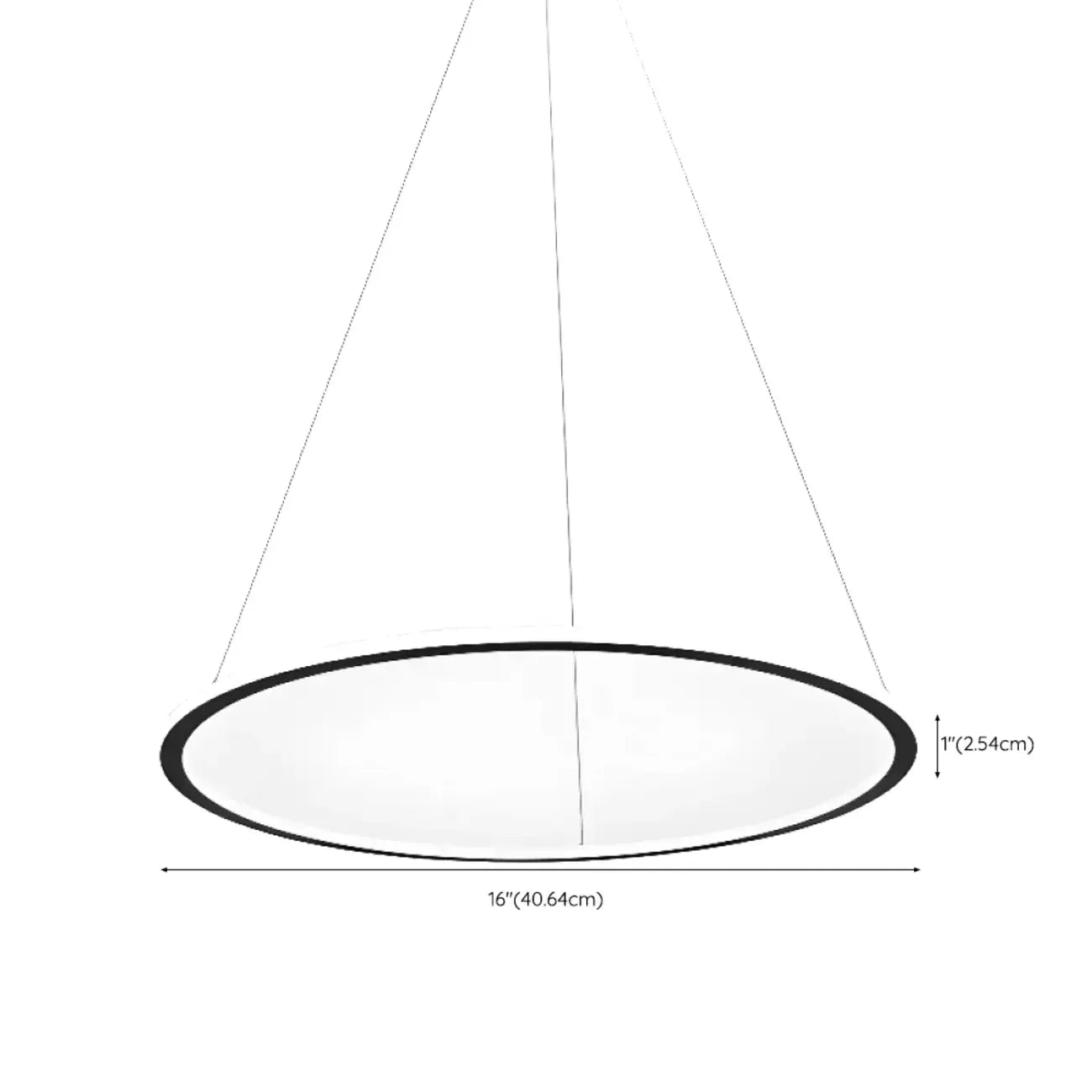 Lustre moderne minimaliste à LED en métal noir avec anneau circulaire