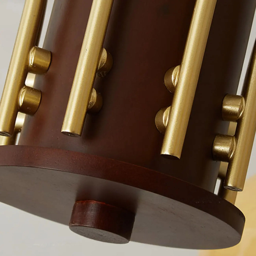 Lustre classique en métal doré et verre ambré