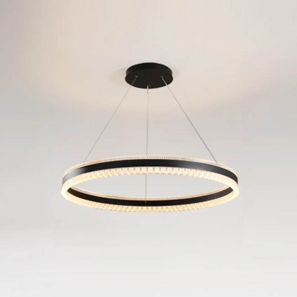 Lustre LED moderne et élégant à anneaux concentriques