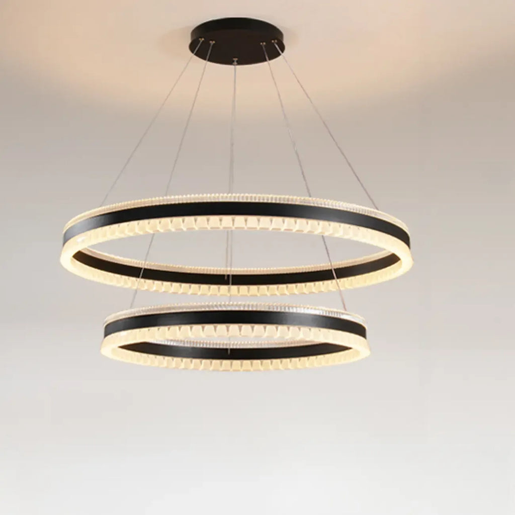 Lustre LED moderne et élégant à anneaux concentriques