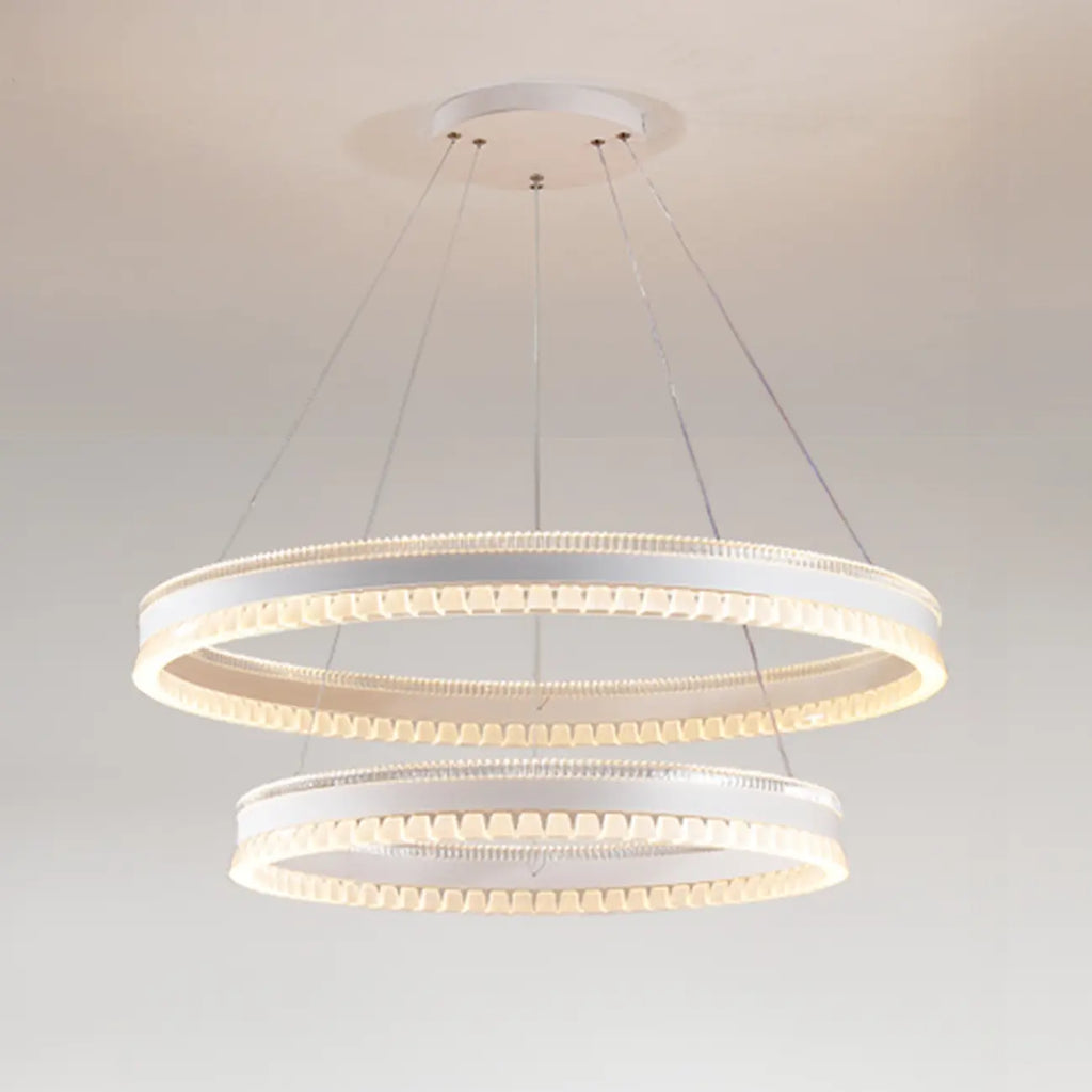 Lustre LED moderne et élégant à anneaux concentriques