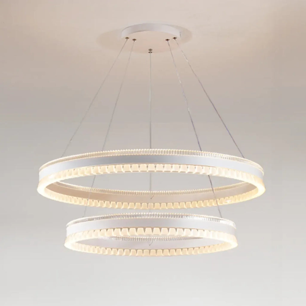 Lustre LED moderne et élégant à anneaux concentriques