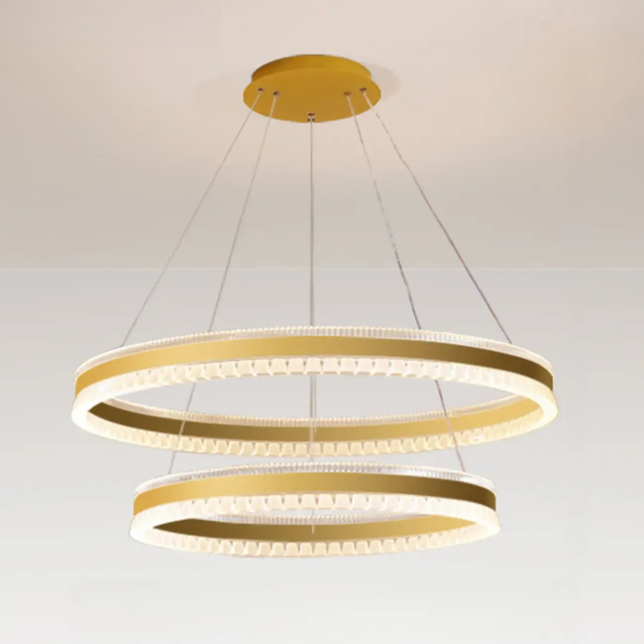 Lustre LED moderne et élégant à anneaux concentriques