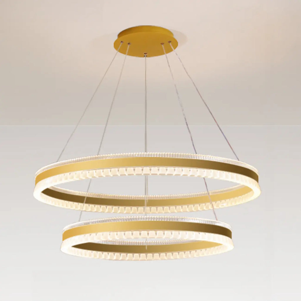 Lustre LED moderne et élégant à anneaux concentriques