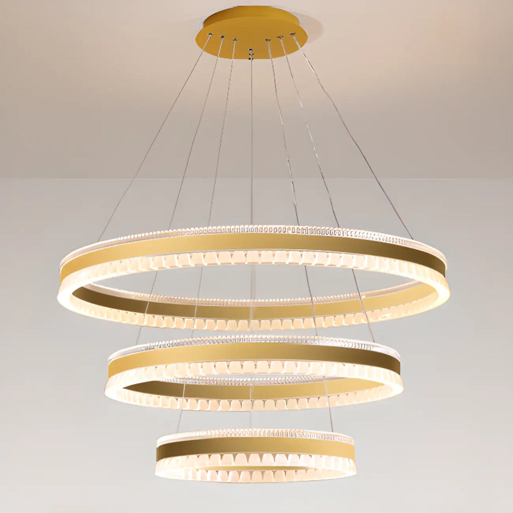 Lustre LED moderne et élégant à anneaux concentriques