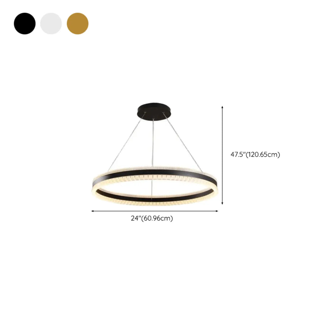 Lustre LED moderne et élégant à anneaux concentriques