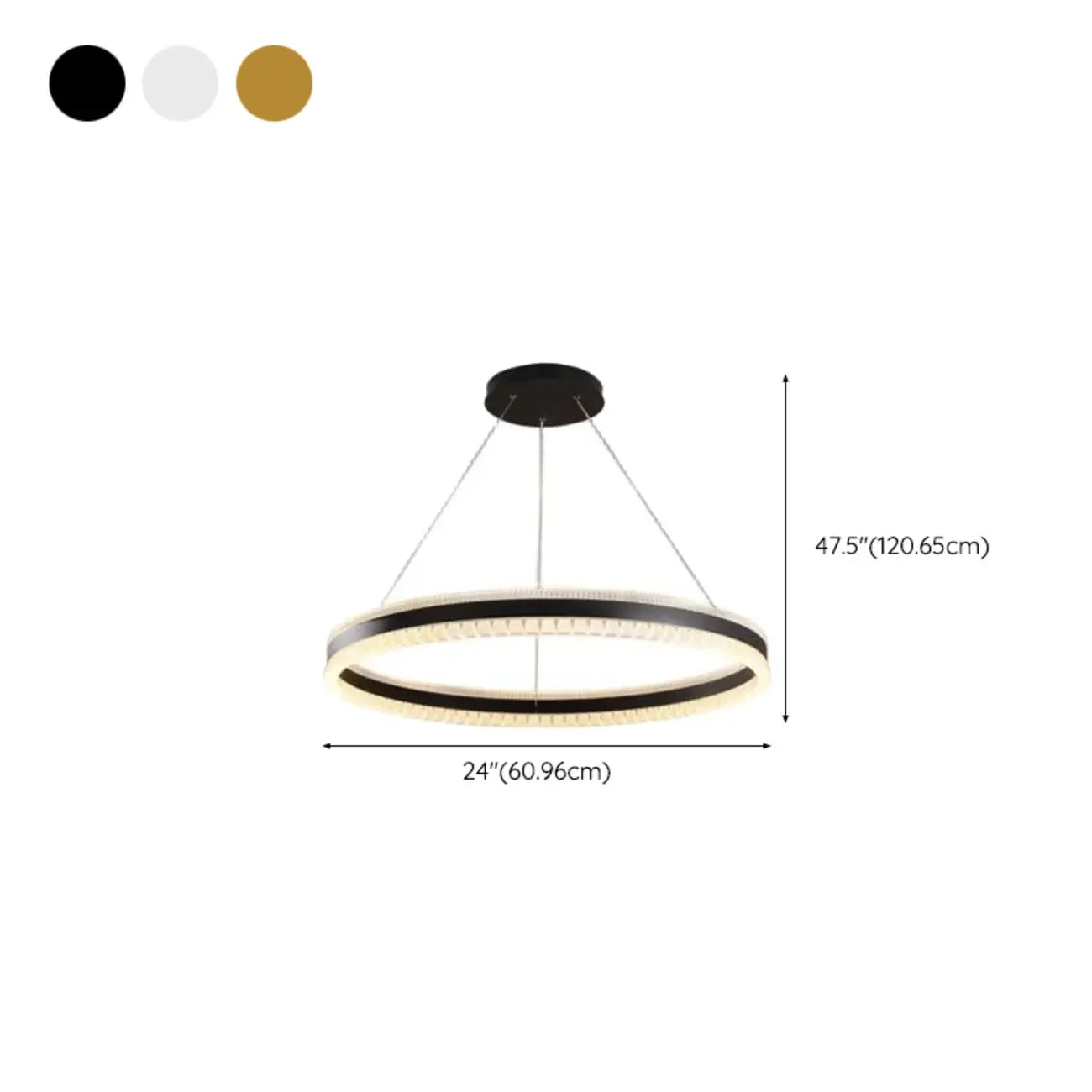 Lustre LED moderne et élégant à anneaux concentriques