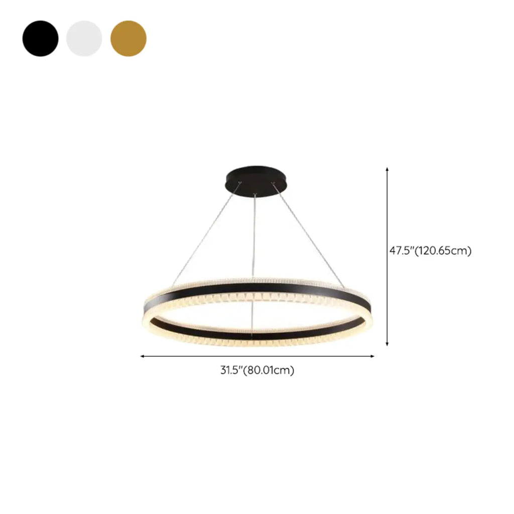 Lustre LED moderne et élégant à anneaux concentriques