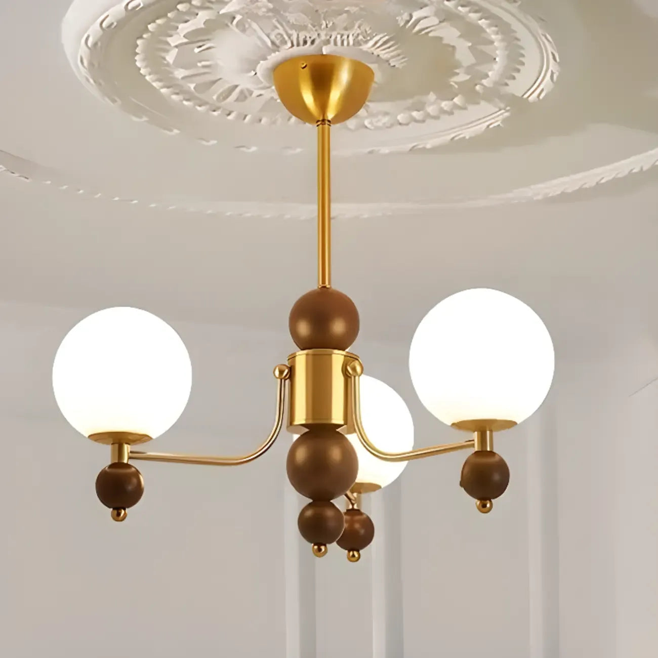 Lustre moderne et élégant en nickel noir et verre avec globe