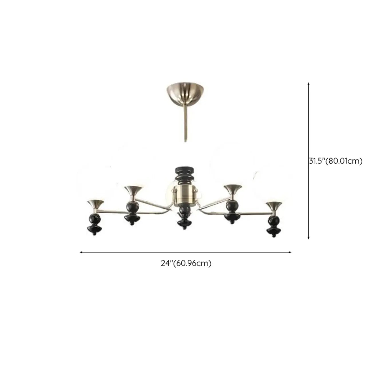 Lustre moderne et élégant en nickel noir et verre avec globe