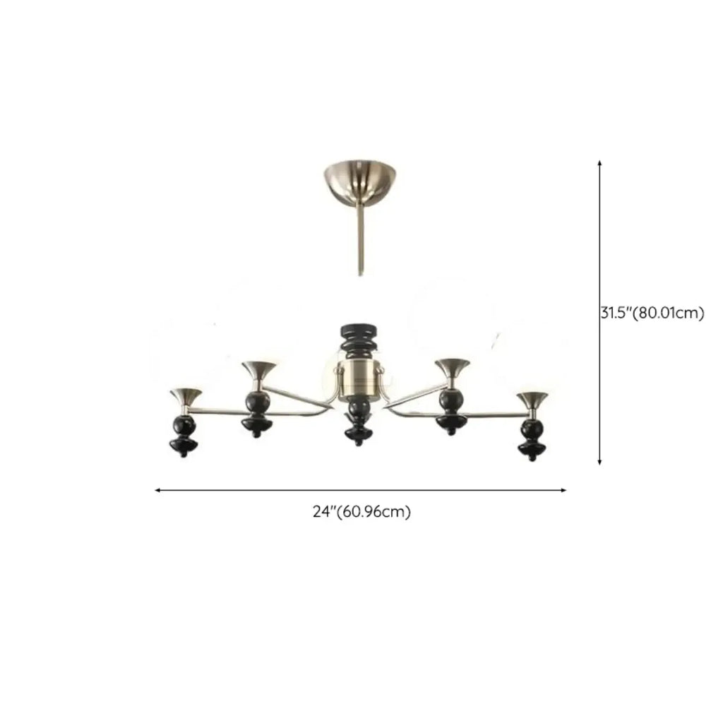 Lustre moderne et élégant en nickel noir et verre avec globe