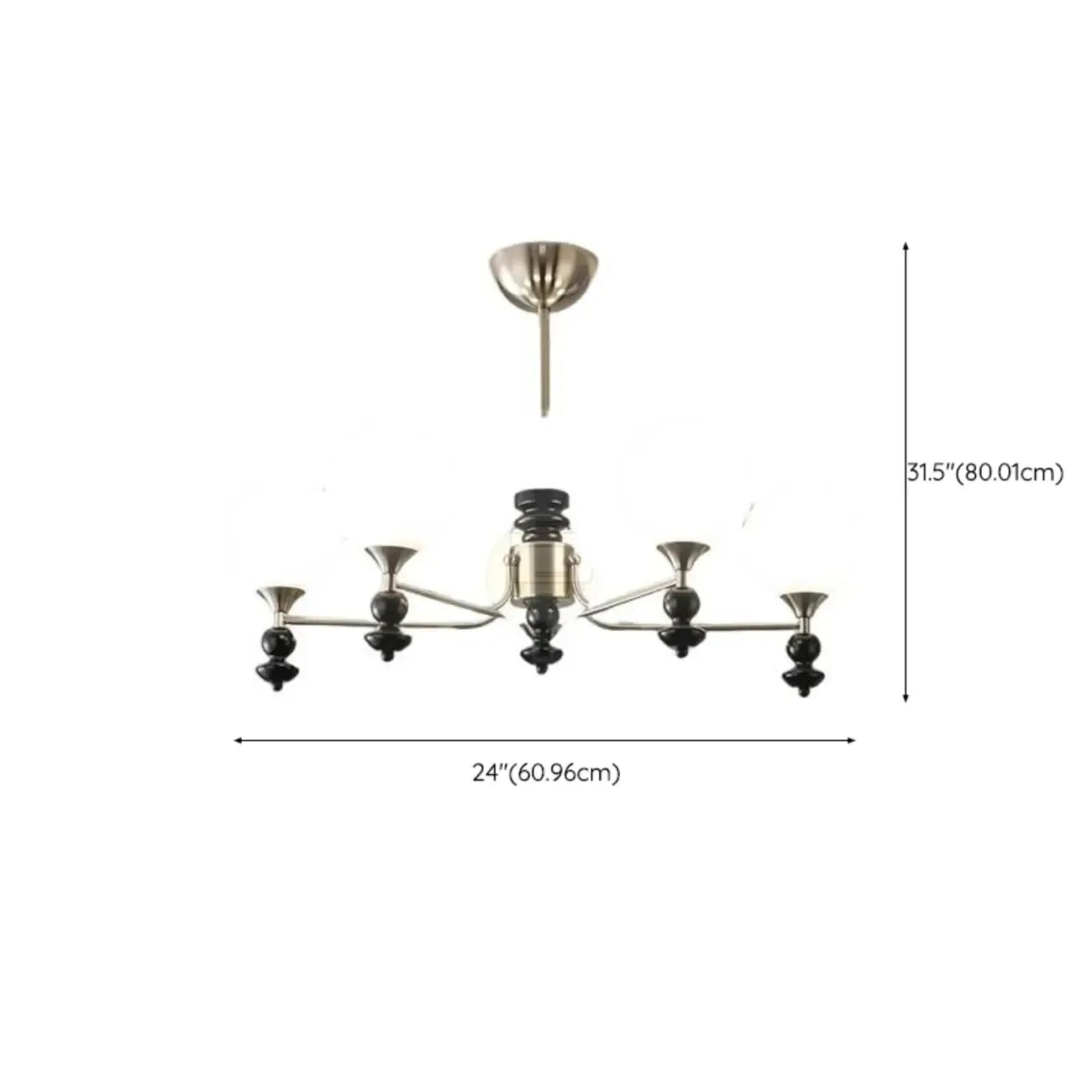 Lustre moderne et élégant en nickel noir et verre avec globe