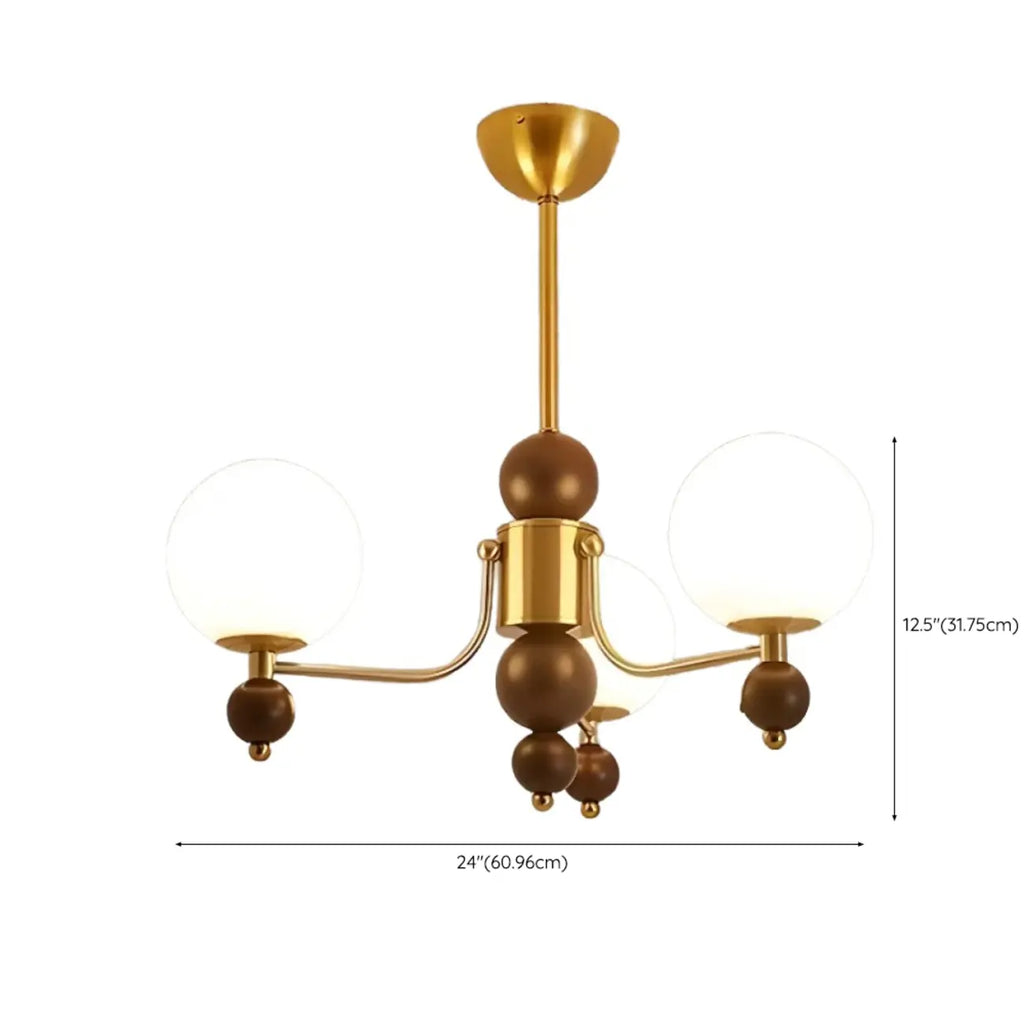 Lustre moderne et élégant en nickel noir et verre avec globe