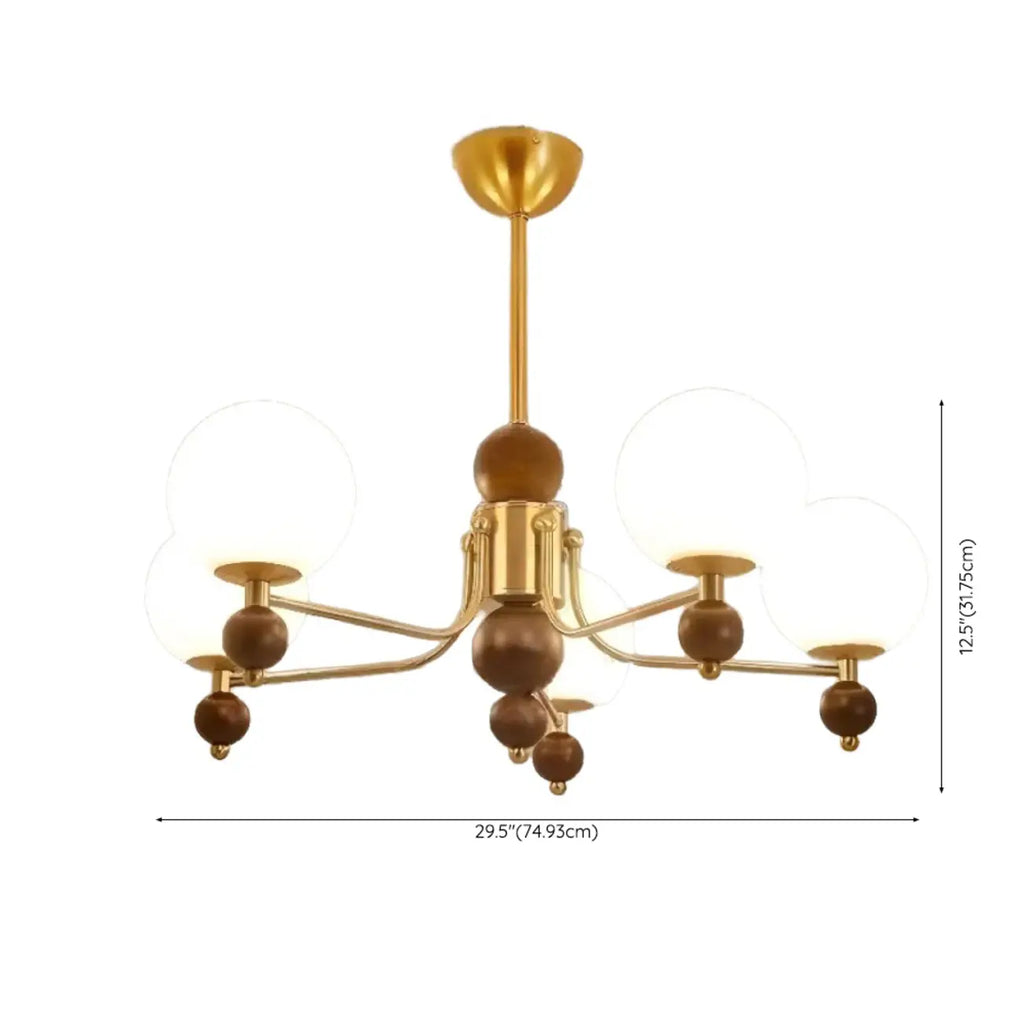 Lustre moderne et élégant en nickel noir et verre avec globe