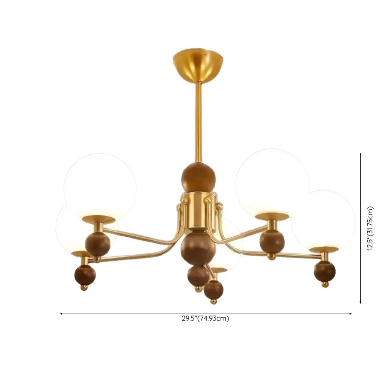 Lustre moderne et élégant en nickel noir et verre avec globe