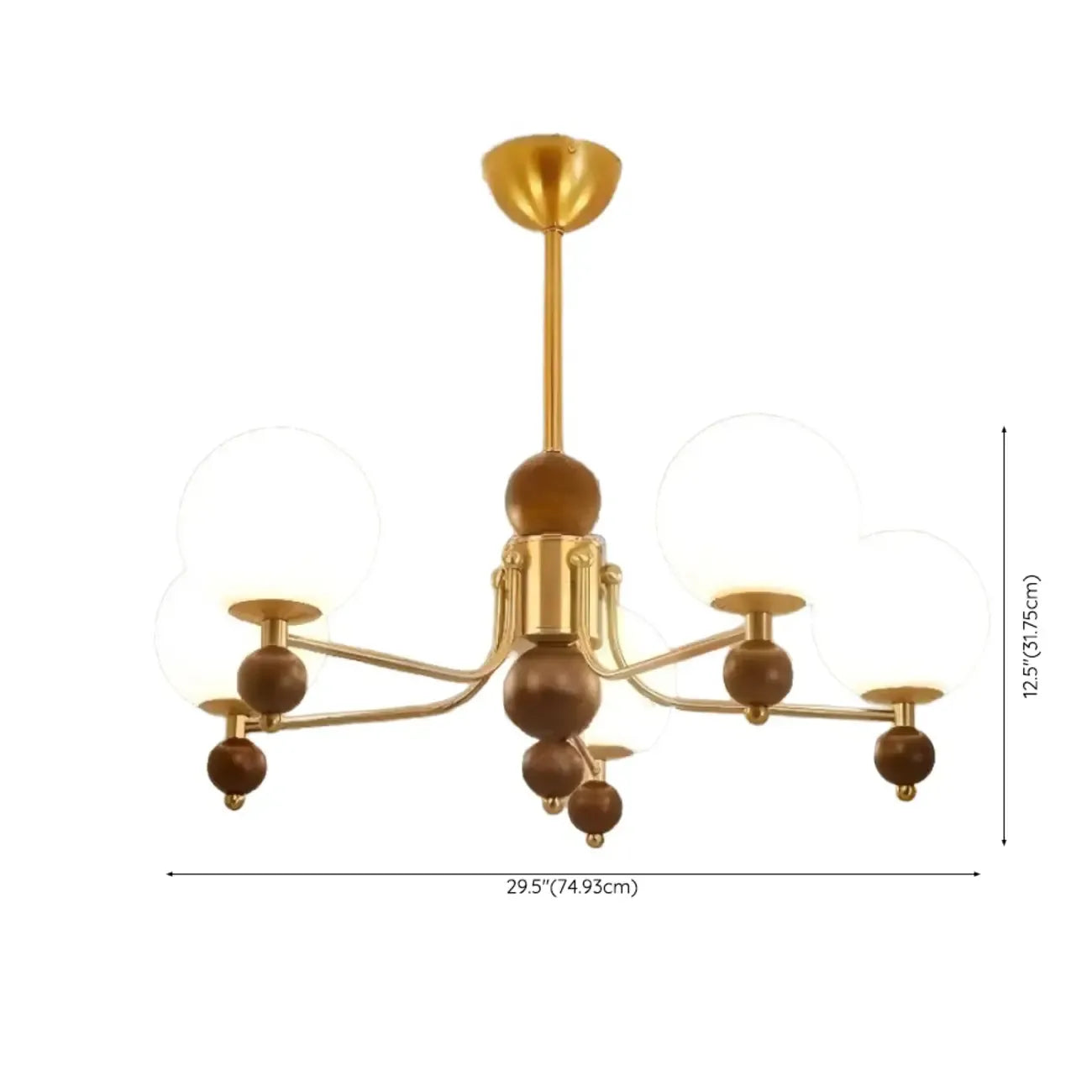 Lustre moderne et élégant en nickel noir et verre avec globe