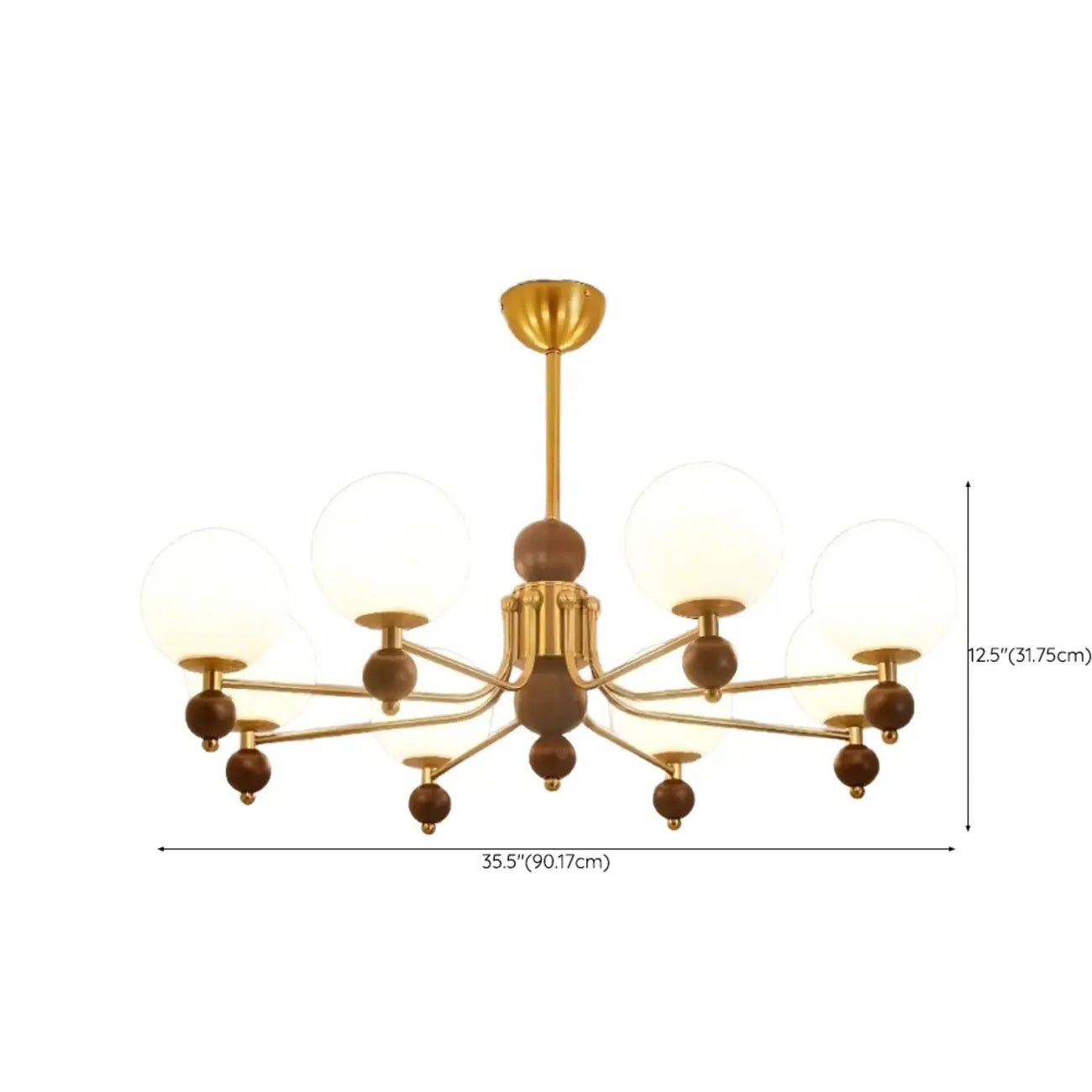 Lustre moderne et élégant en nickel noir et verre avec globe