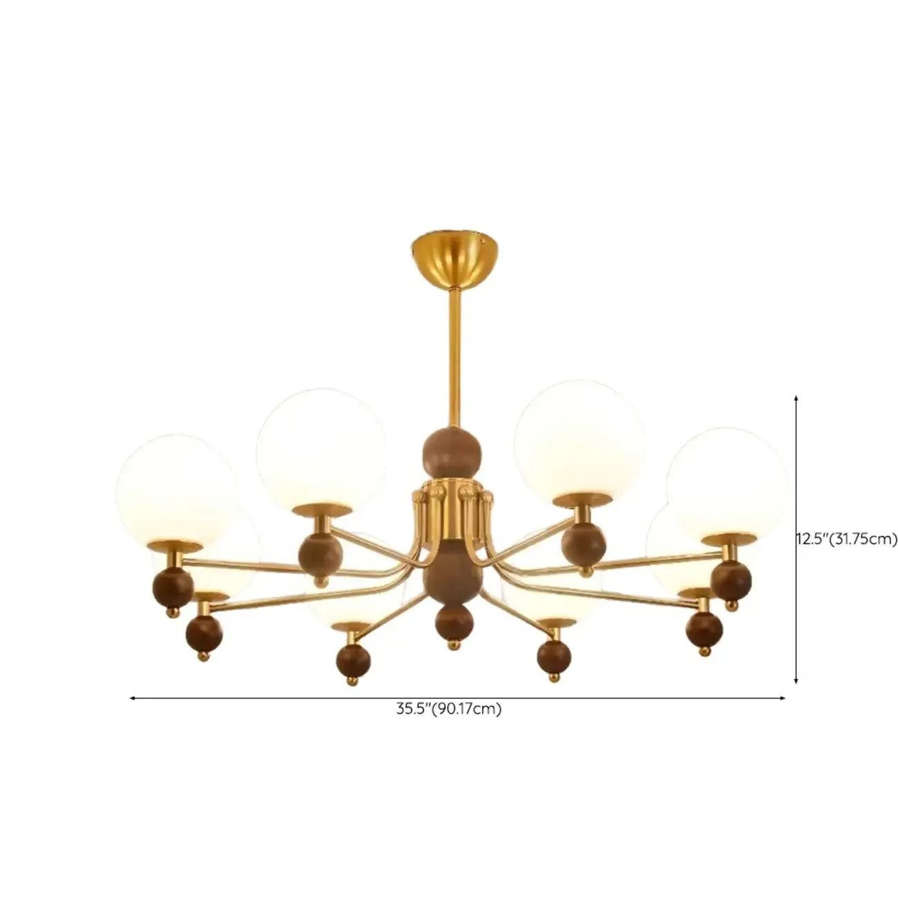 Lustre moderne et élégant en nickel noir et verre avec globe