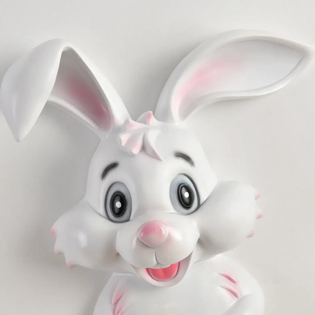 Applique murale pour enfants en résine en forme de lapin avec abat-jour en cristal