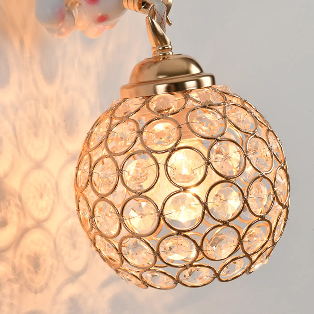 Applique murale pour enfants en résine en forme de lapin avec abat-jour en cristal