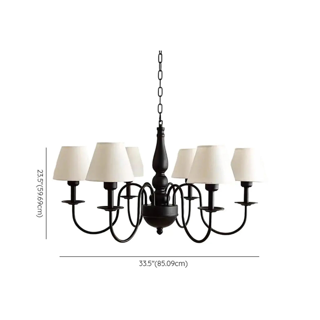 Lustre moderne classique à 3-8 lumières en métal et tissu