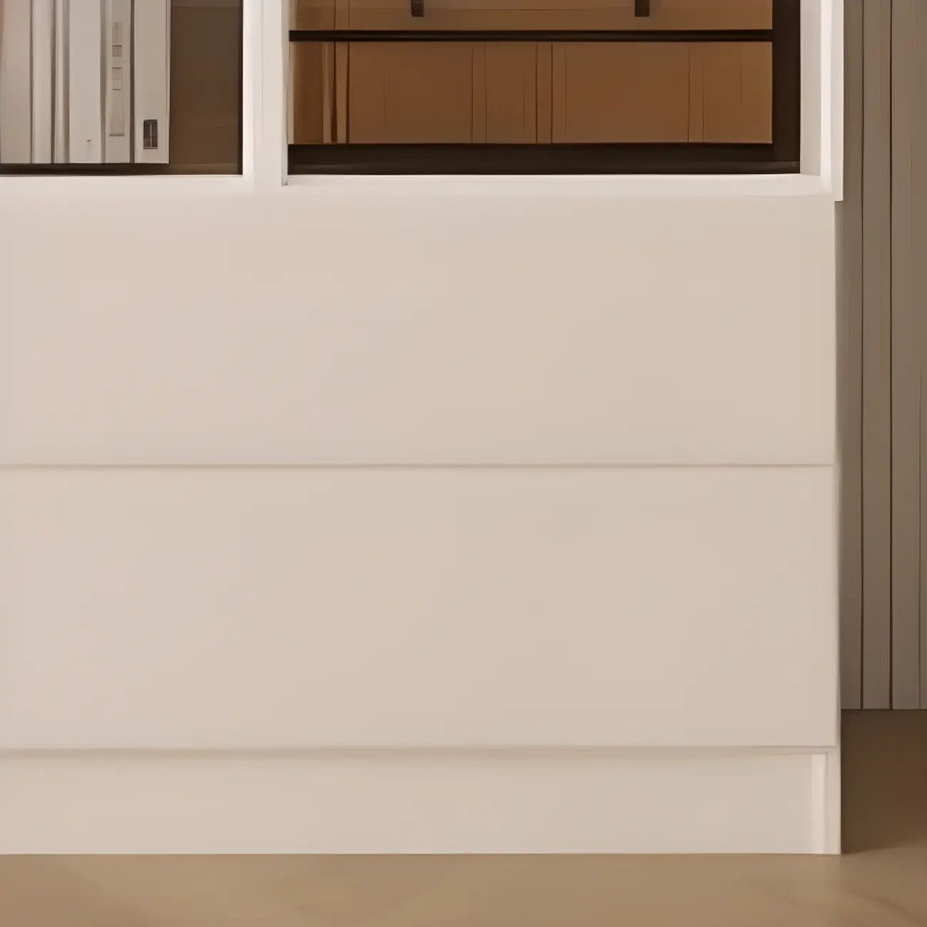 Vitrine à vin moderne en bois blanc avec portes vitrées