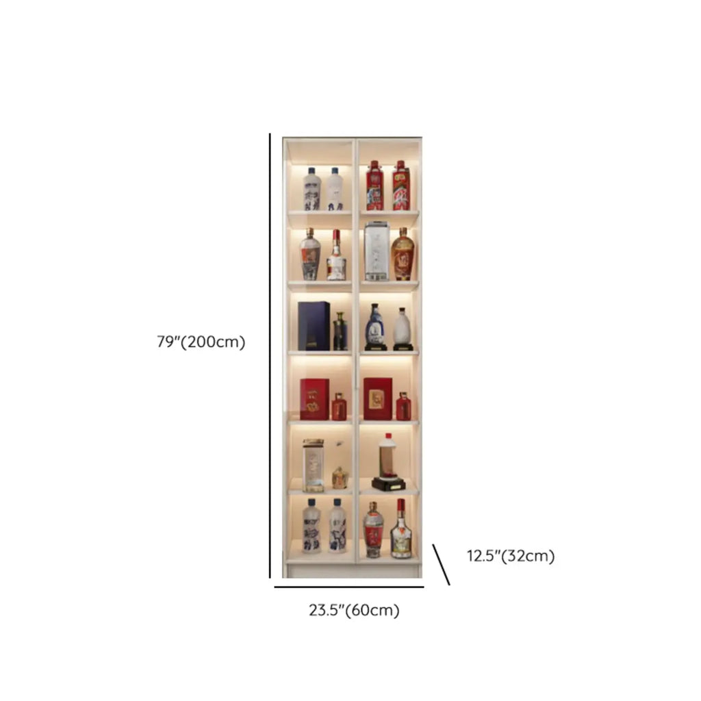 Vitrine à vin moderne en bois blanc avec portes vitrées