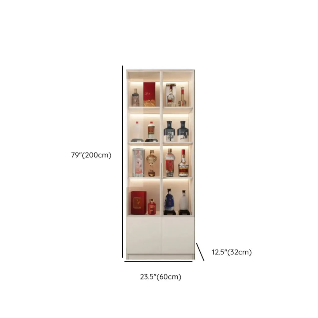 Vitrine à vin moderne en bois blanc avec portes vitrées