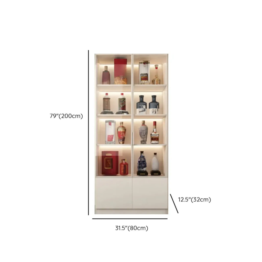 Vitrine à vin moderne en bois blanc avec portes vitrées