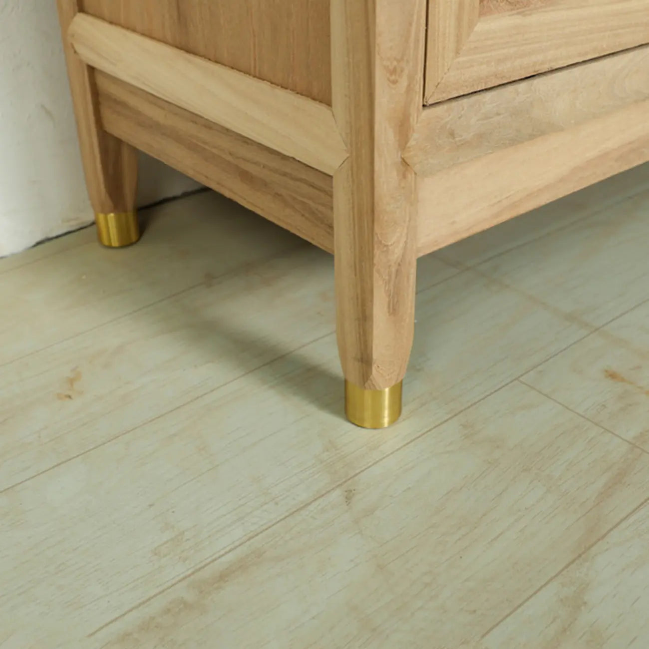 Buffet à 2 étagères en bois finition naturelle avec tiroirs