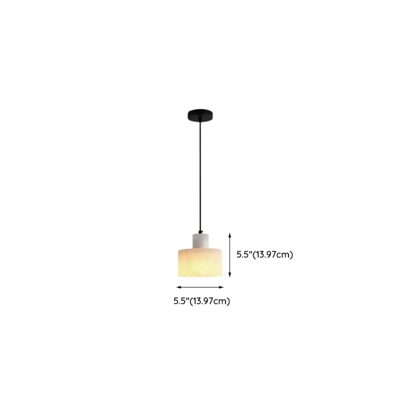 Suspension cylindrique en pierre noire