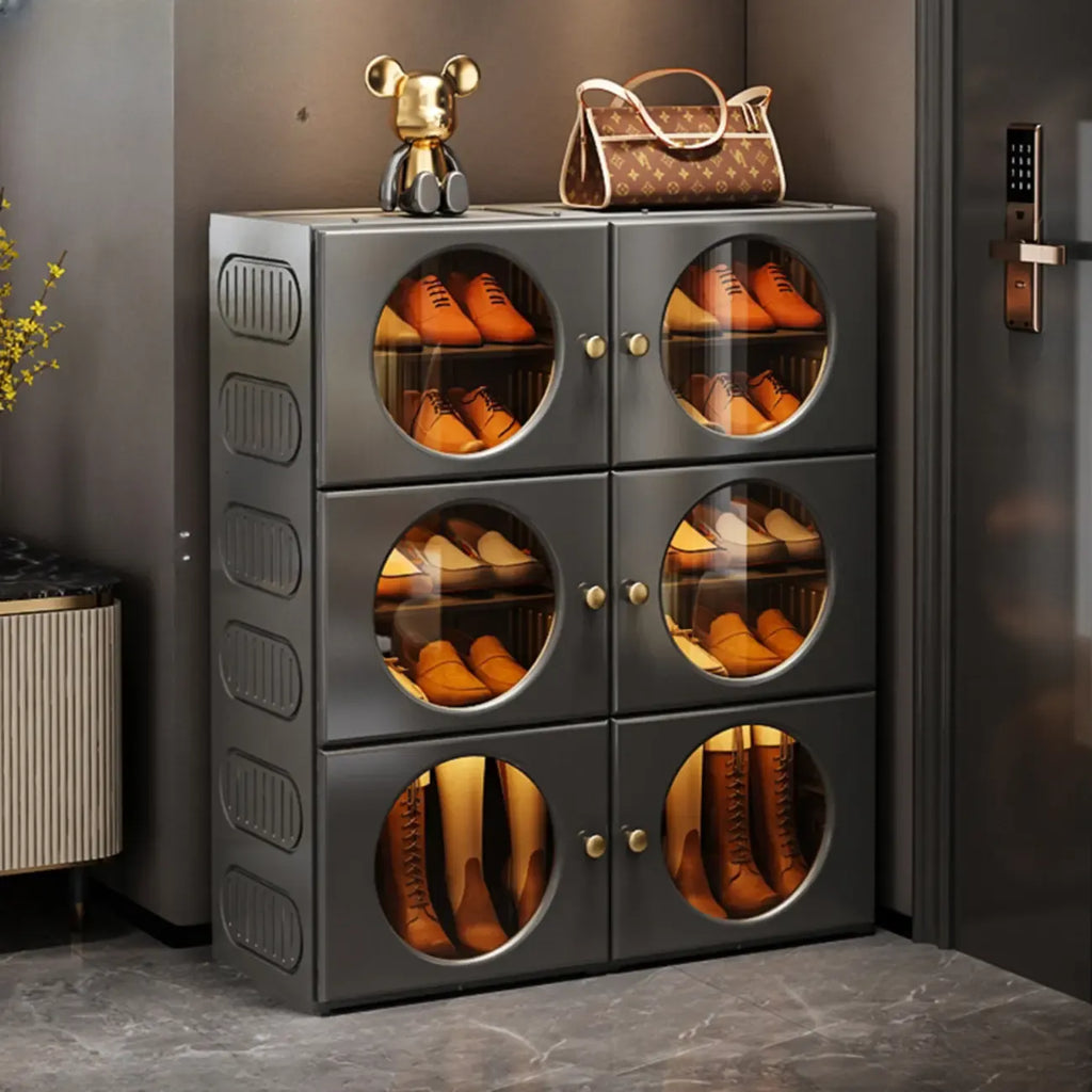 Meuble à chaussures pliable moderne en plastique blanc, peu encombrant