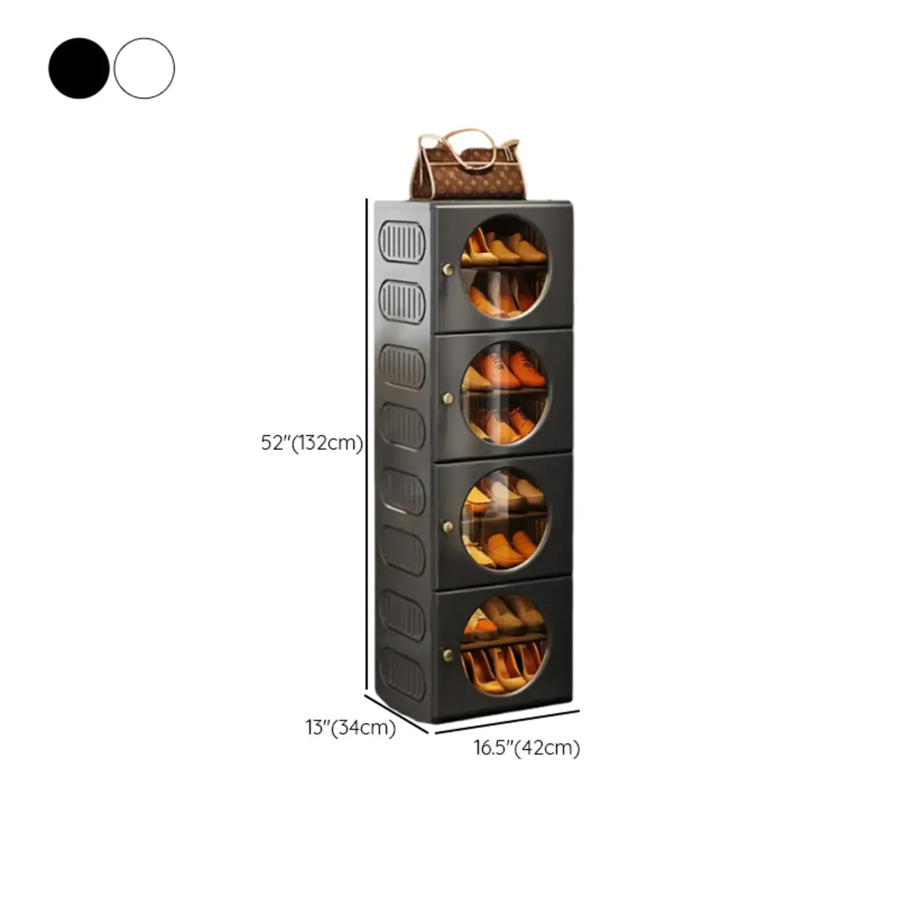 Meuble à chaussures pliable moderne en plastique blanc, peu encombrant