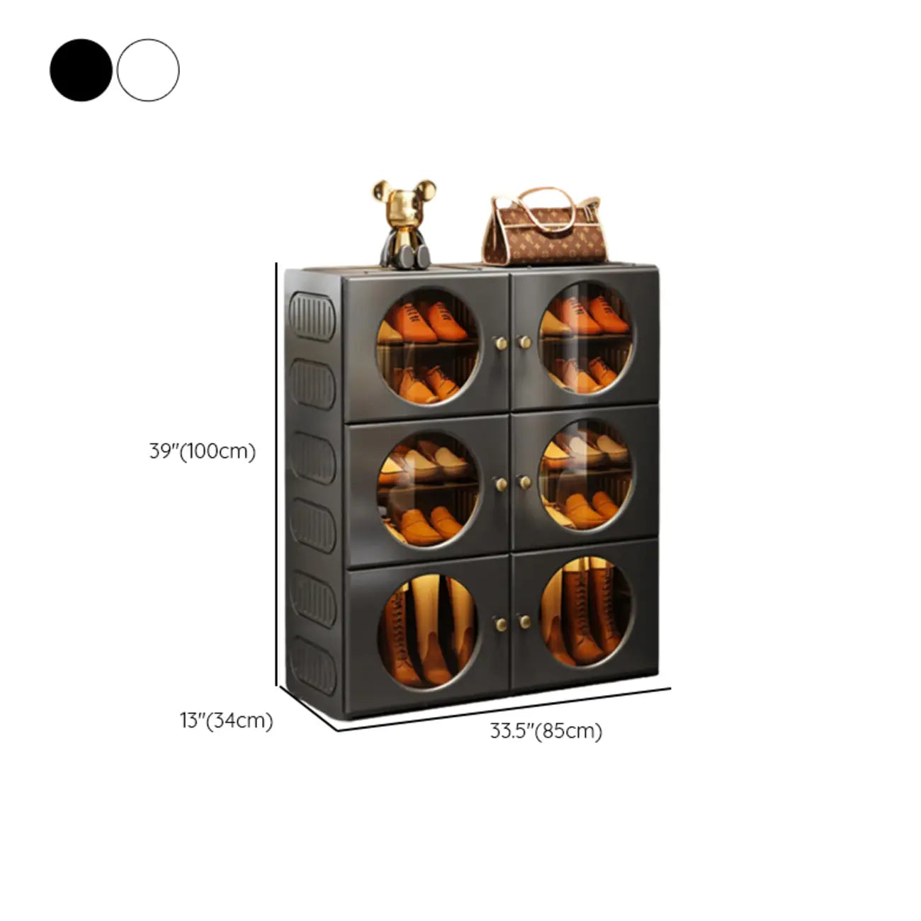 Meuble à chaussures pliable moderne en plastique blanc, peu encombrant