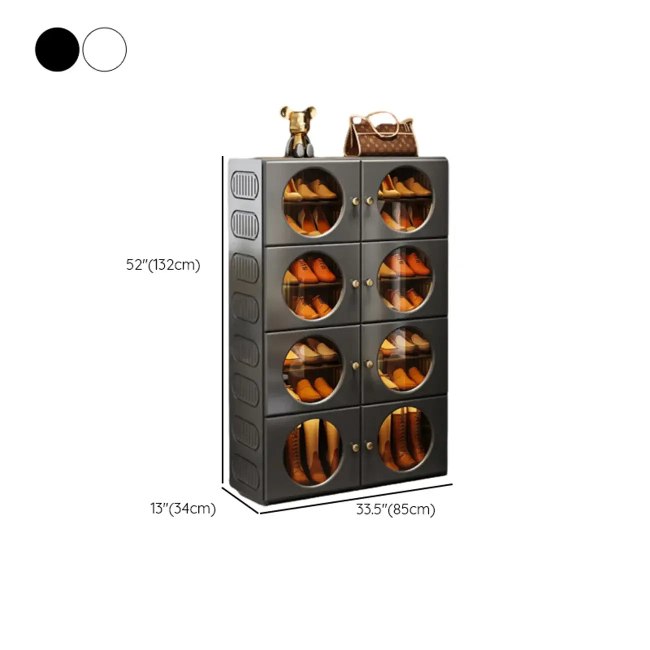 Meuble à chaussures pliable moderne en plastique blanc, peu encombrant