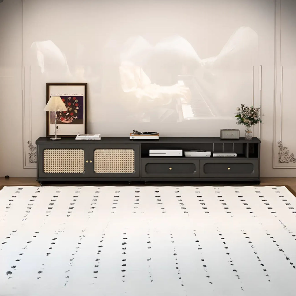 Meuble TV de style moderne du milieu du siècle en bois d'encre avec rangement