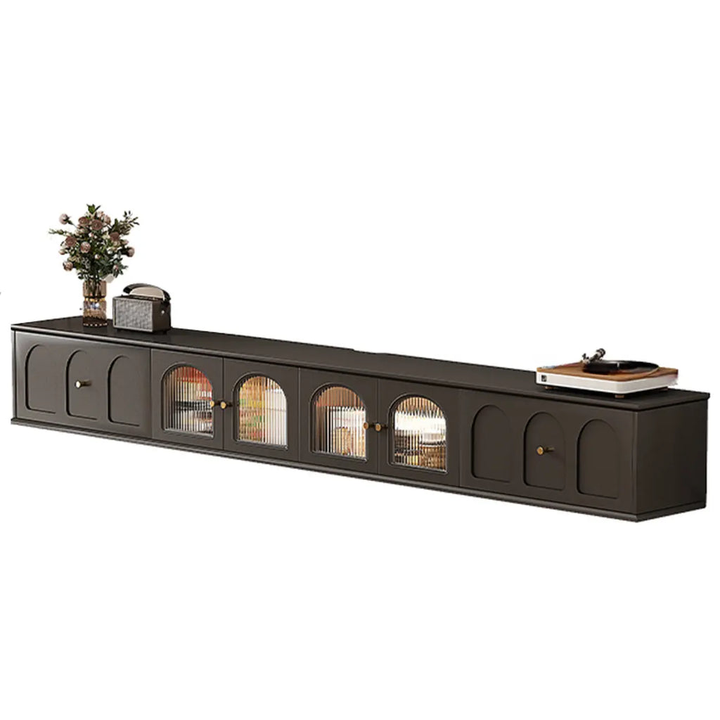 Meuble TV de style moderne du milieu du siècle en bois d'encre avec rangement