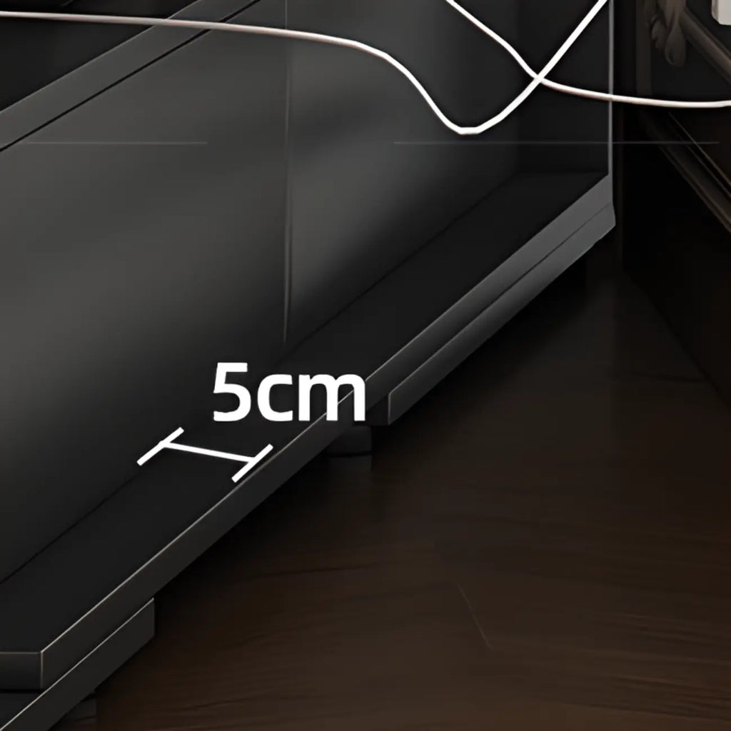 Meuble TV de style moderne du milieu du siècle en bois d'encre avec rangement