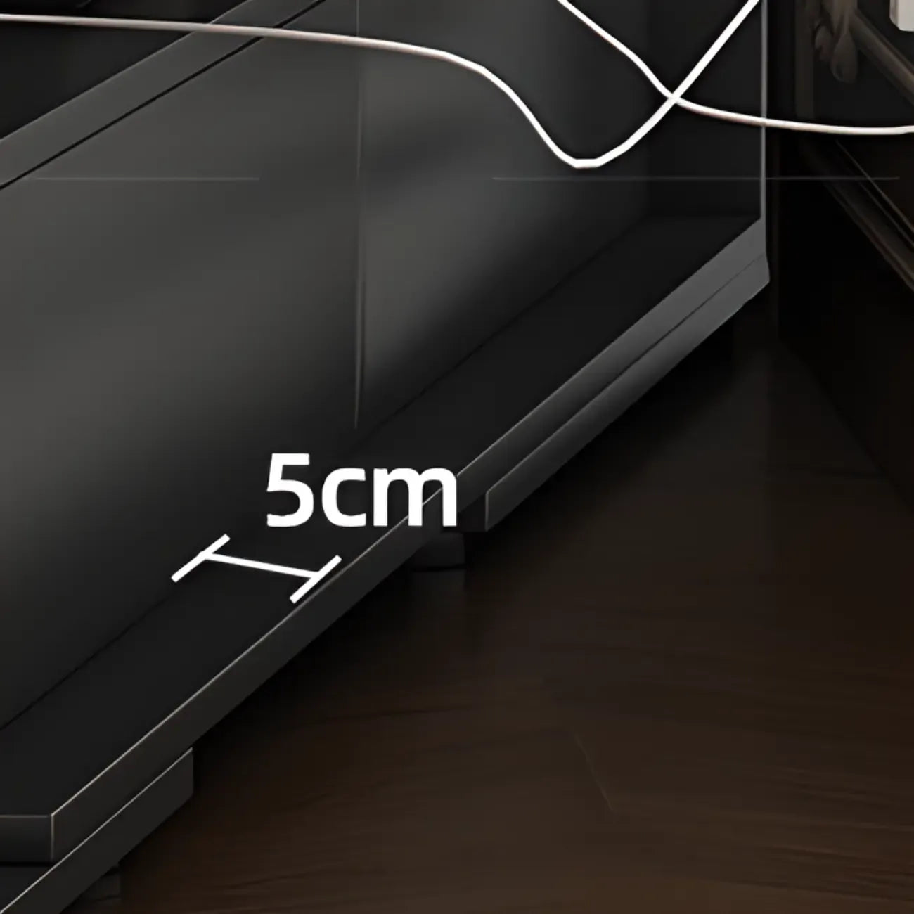 Meuble TV de style moderne du milieu du siècle en bois d'encre avec rangement